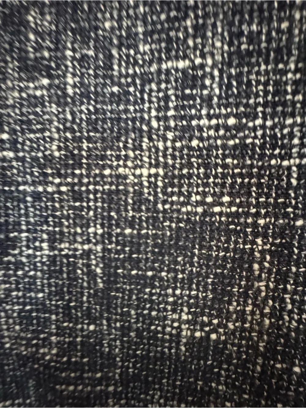 Michael Kors Navy  and White Tweed Frayed-Trim Jacket